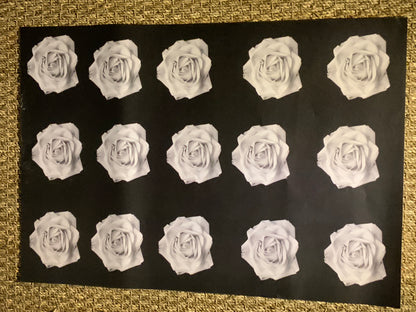 B&W Filmic Rose Noir - Wrapping Paper - Set of 3 Sheets
