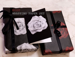 Rose Wrapping Paper + Card Gift Set